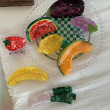 Fruits & Vegetables Hair Clip Claw Watermelon Cherry Grape Acetic Acid