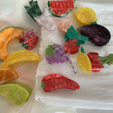 Fruits & Vegetables Hair Clip Claw Watermelon Cherry Grape Acetic Acid