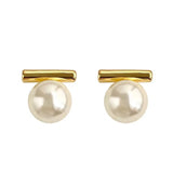 French Minimalist Grey Pearl Pendant Earrings for Women