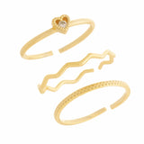 French Minimalist Heart Shine Lady Ring Jewelry Gift Set