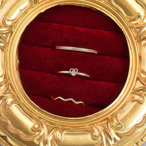 French Minimalist Heart Shine Lady Ring Jewelry Gift Set