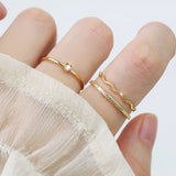 French Minimalist Heart Shine Lady Ring Jewelry Gift Set
