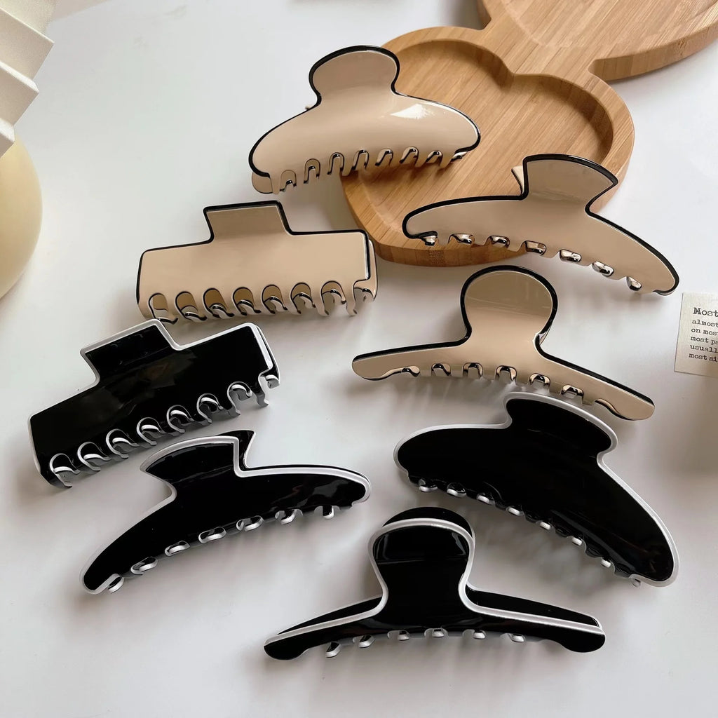 French Retro Solid Acetate Hair Claw Clip Geometric Hair Accessory
