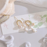 French Retro Tassel Baroque Pearls Women Earring