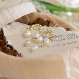 French Retro Tassel Baroque Pearls Women Earring
