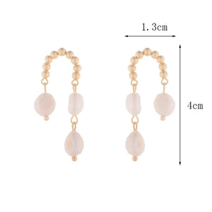 French Retro Tassel Baroque Pearls Women Earring