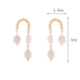 French Retro Tassel Baroque Pearls Women Earring