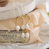 French Retro Tassel Baroque Pearls Women Earring