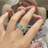 French Green Stone Rope Ring - Elegant and Stylish Tourmaline Ring