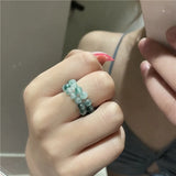 French Green Stone Rope Ring - Elegant and Stylish Tourmaline Ring