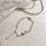 Baroque Freshwater Pearl Bracelet with Agate Stone