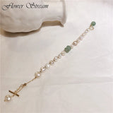 Baroque Freshwater Pearl Bracelet with Agate Stone