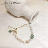 Baroque Freshwater Pearl Bracelet with Agate Stone