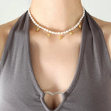 Freshwater Pearl Necklace Pendant Bead Chain Summer Jewelry Girl Gift
