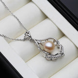 Freshwater Pearl Pendant Necklace 925 Sterling Silver Natural