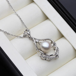 Freshwater Pearl Pendant Necklace 925 Sterling Silver Natural
