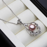 Freshwater Pearl Pendant Necklace 925 Sterling Silver Natural