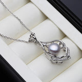 Freshwater Pearl Pendant Necklace 925 Sterling Silver Natural