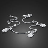 925 Sterling Silver Frog Pendant Anklet Leg Bracelet Foot Chain Boho Jewelry