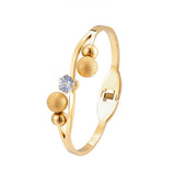 Stainless Steel CZ Ball Open Bracelet Love Wedding Bangle