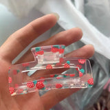 Strawberry Acrylic Claw Clip Hairpin Girls Transparent Hair Accessories Women