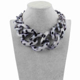 Acrylic Big Choker Necklace Statement Resin Long Collar Link Chains Pendant
