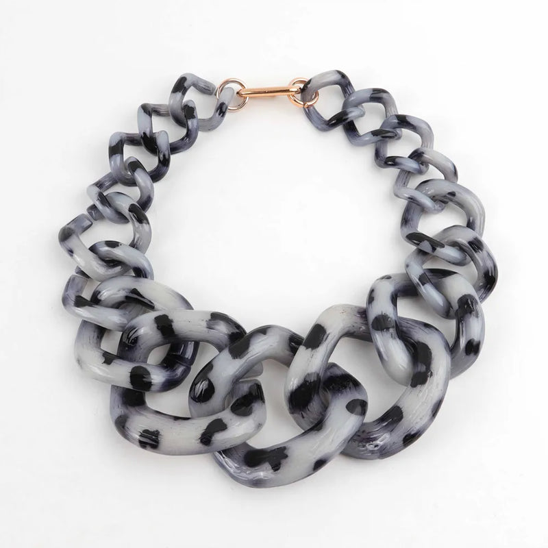 Acrylic Big Choker Necklace Statement Resin Long Collar Link Chains Pendant