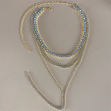 Multilayer Rhinestone Necklace Crystal Tassel Choker Party Jewelry
