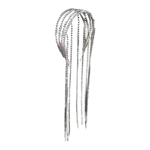 Rhinestone Headband with Long Tassel Crystal Hairpin