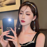 Full Rhinestone Headband Hair Women Tassel Crystal Headband Wedding Accessories