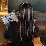 Full Rhinestone Headband Hair Women Tassel Crystal Headband Wedding Accessories