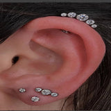 G23 Titanium 16G CZ Inlaid Drilling Ear Nail