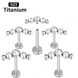 G23 Titanium 16G CZ Inlaid Drilling Ear Nail