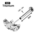 G23 Titanium CZ Labret Lip Ear Bar Cartilage Earrings Tragus Stud Piercing 16G
