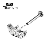 G23 Titanium CZ Labret Lip Ear Bar Cartilage Earrings Tragus Stud Piercing 16G