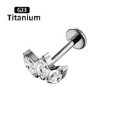 G23 Titanium CZ Labret Lip Ear Bar Cartilage Earrings Tragus Stud Piercing 16G