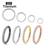 G23 Titanium High Zircon Stone Small Septum Piercing