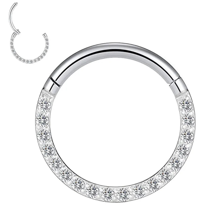 G23 Titanium High Zircon Stone Small Septum Piercing