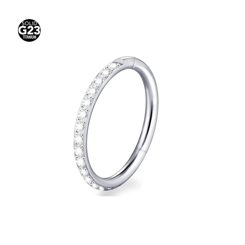 G23 Titanium Hinged Segment Rings for Septum Nose Earring 16G