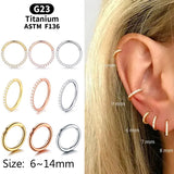 G23 Titanium Hinged Segment Rings for Septum Nose Earring 16G