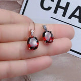 Garnet Pendant Clavicle Ruby Necklace Girls' Holiday Gift