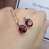 Garnet Pendant Clavicle Ruby Necklace Girls' Holiday Gift