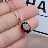 Garnet Pendant Ruby Necklace Girls' Holiday Gift Jewelry