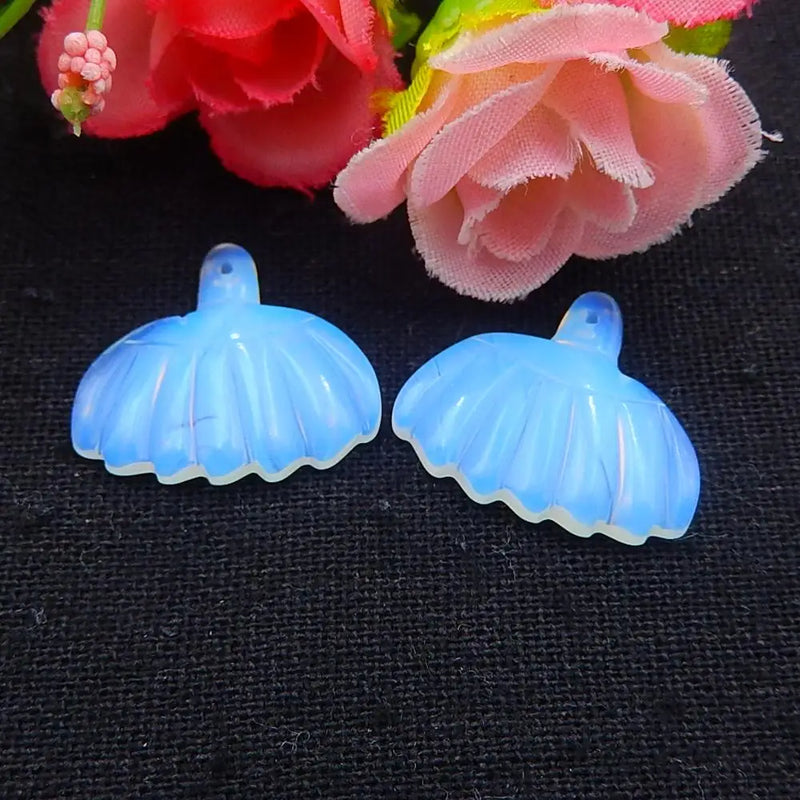 Opalite Gemstone Carved Earring Beads for Jewelry Making