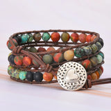 Gemstone Leather Wrap Bracelet Bohemian Jewelry Dropship