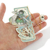 Genshin Impact Metal Bookmark Cosplay Vindy Barbatos Hollow Tassel Pendant