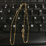 24K Necklace Plating 45CM Box Chain Beaded Necklace Short Chain