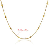 24K Plated Beaded Necklace Short Chain for Woman Jewelry