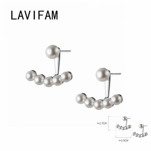 925 Sterling Silver Shell Pearls Back Hanging Earrings