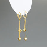 925 Silver Double Bohemian Tassel Heart Drop Earrings for Women